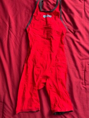 arena Women's Red Racing Swim Jumpsuit